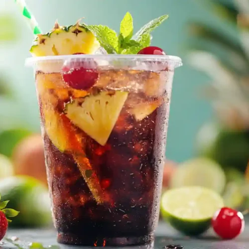 "homemade Italian soda with fruit syrup"