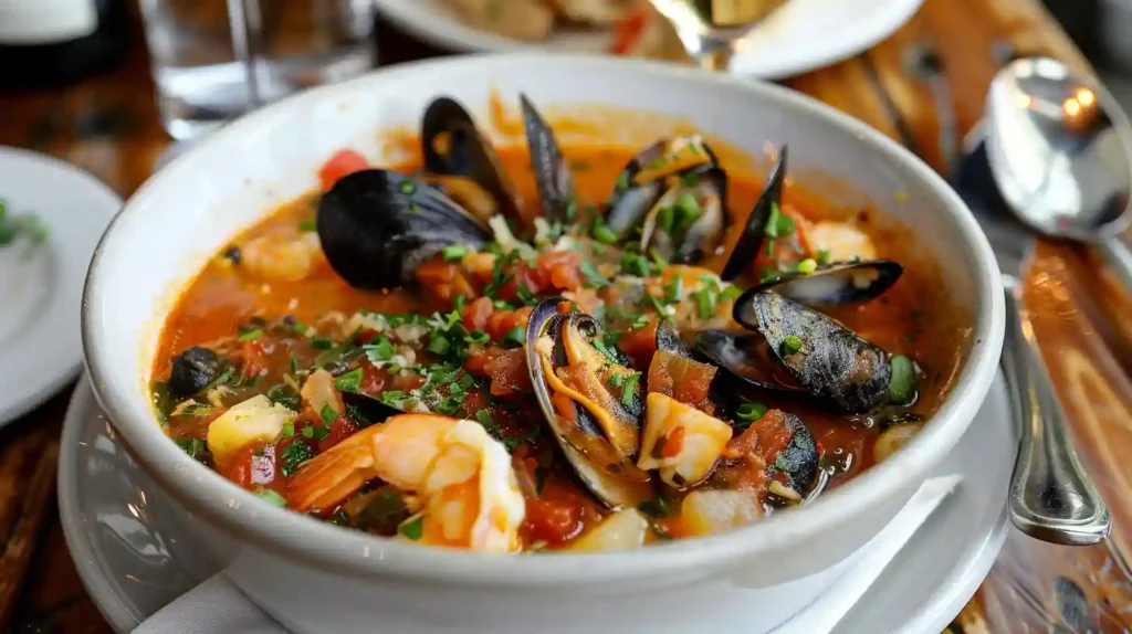 A Quick and Easy Seafood Chowder Recipe 4 Rich and comforting seafood soup with fresh shellfish and vegetables in a creamy broth