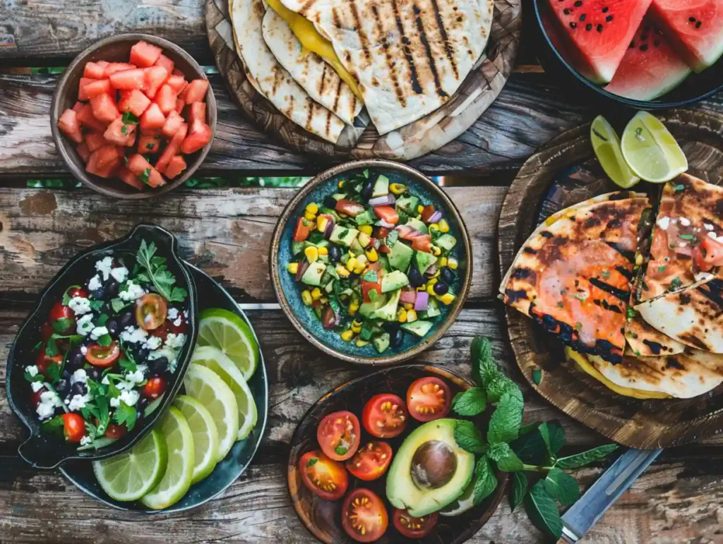 Easy Summer Dinner Recipes for Busy Weeknights Alt Text: Grilled chicken Caesar salad wraps filled with lettuce, tomatoes, and Parmesan in tortillas