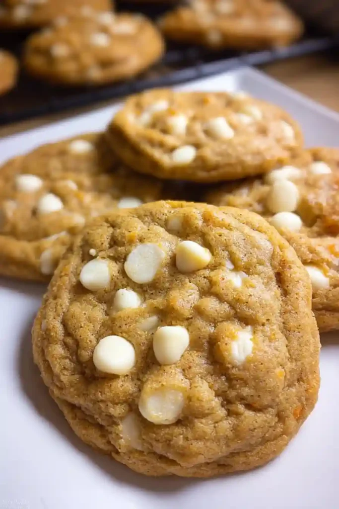 Freshly Baked Pumpkin Cookies Cooling on Wire Rack