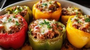 Stuffed Bell Peppers Ground Beef Stuffed Bell Peppers with Ground Beef Comfort on a Plate