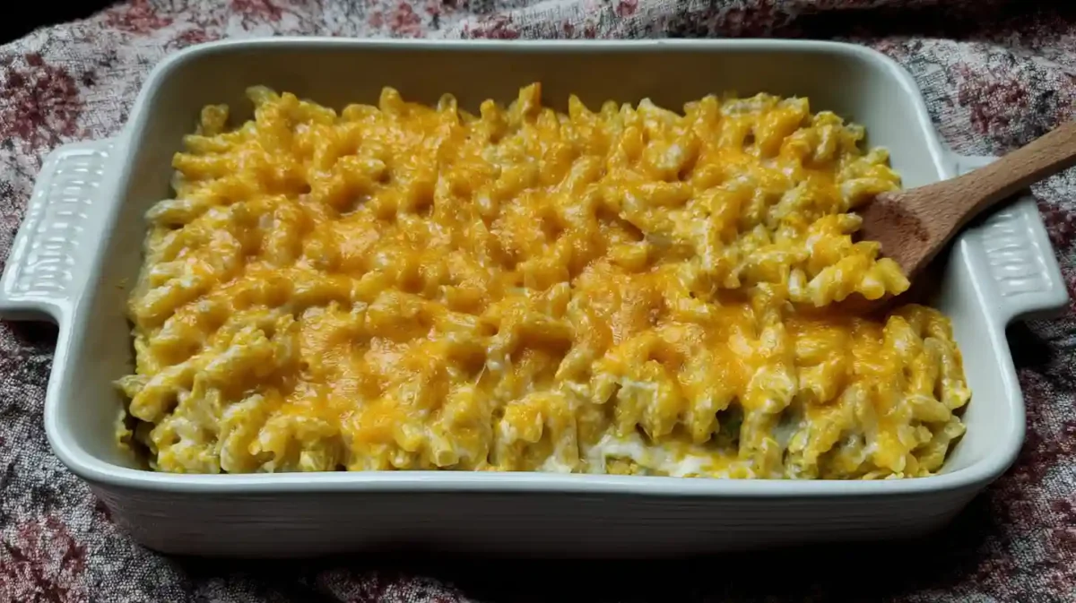 Homemade mac and cheese made with elbow macaroni, cheddar cheese, milk, butter, and baked to golden perfection