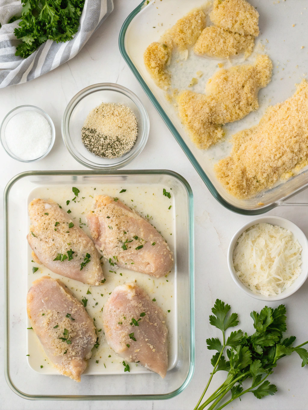 Creamy Garlic Parmesan Chicken preparing steps