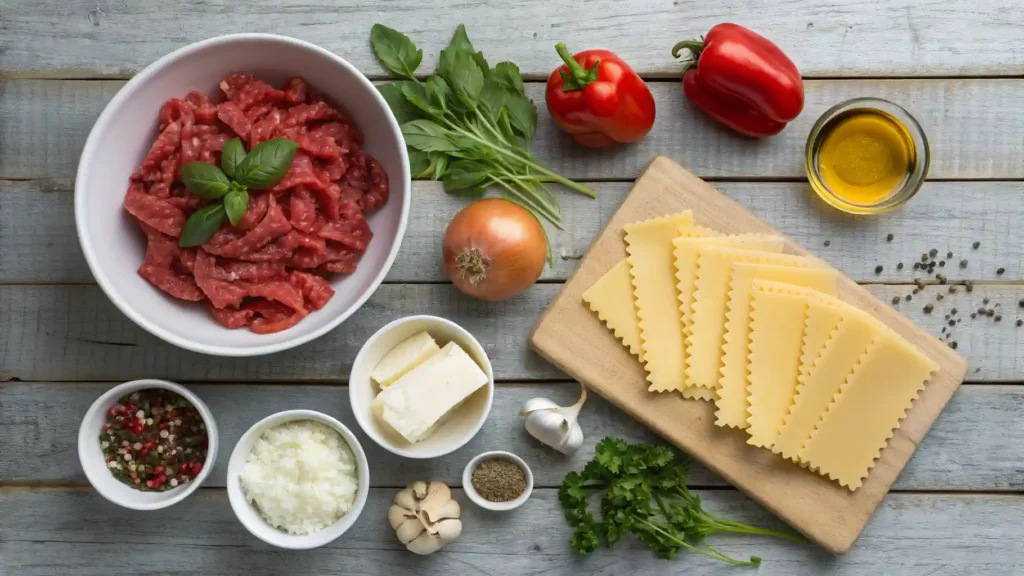 Easy Lasagna Soup Recipe A Comforting One-Pot Meal You’ll Love Large pot of Easy Lasagna Soup simmering with pasta, meat, tomatoes, and herbs, steam rising.