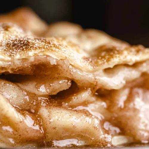Delectable homemade apple pie slice with a golden, flaky crust and cinnamon-spiced apple filling, highlighting the perfect apple pie recipe.