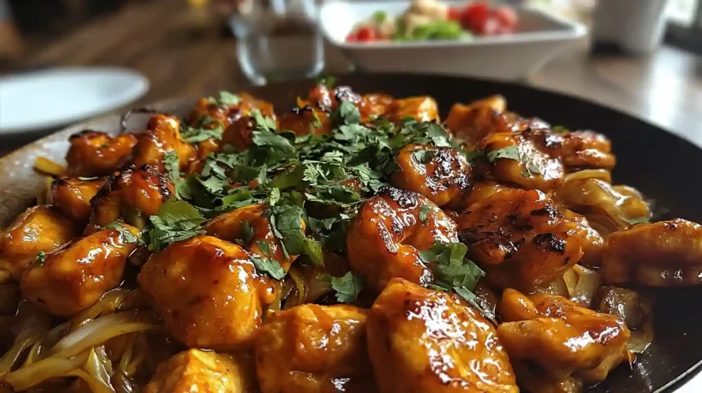 Flat lay of Texas Roadhouse Butter Chicken Skillet ingredients including raw chicken breasts, olive oil, butter, honey, smoked paprika, garlic, black pepper, salt, and fresh parsley.