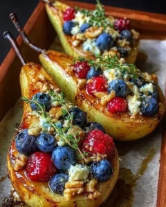 Baked Pears with Berries, Honey, Walnuts & Blue Cheese baked pears with berries honey walnuts blue ch 2025 11 02 113638
