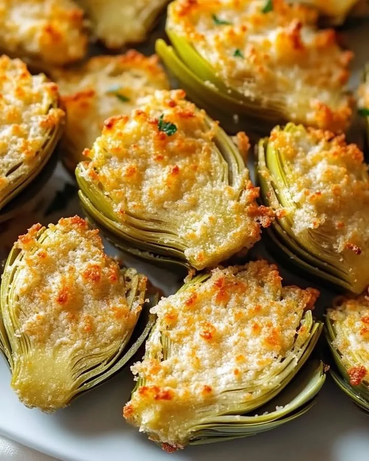 Crispy Parmesan artichoke hearts served as a delicious appetizer
