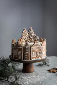 Gingerbread Village Cake gingerbread village cake 2025 11 11 110936
