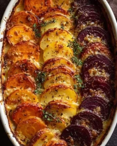 Root Vegetable Gratin with Sweet Potatoes, Parsnips, and Beets root vegetable gratin with sweet potatoes parsnip 2025 11 13 221735