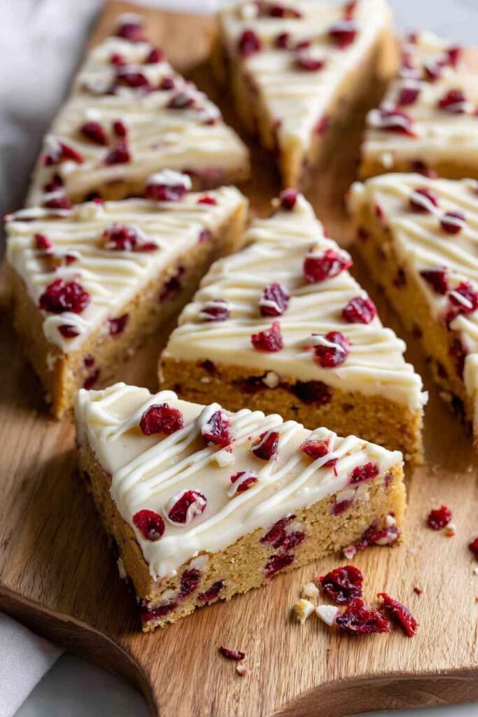 Cranberry Orange White Chocolate Blondies