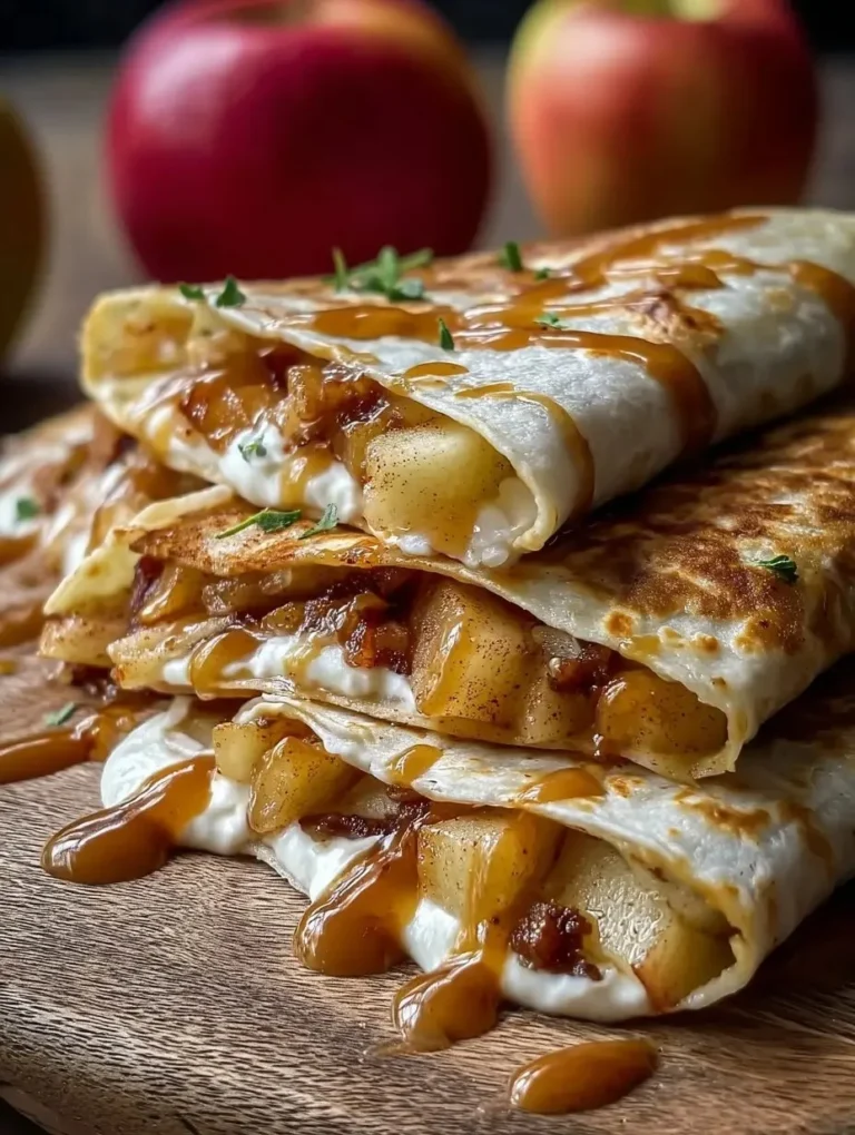 Delicious apple cinnamon breakfast quesadillas on a plate