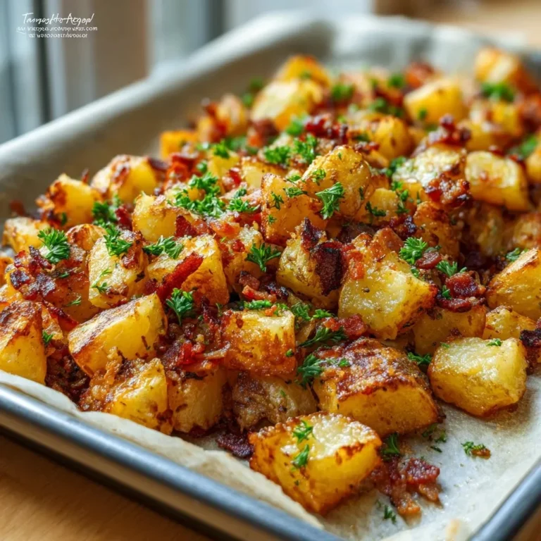 Crispy Bangin Breakfast Potatoes served in a bowl with herbs