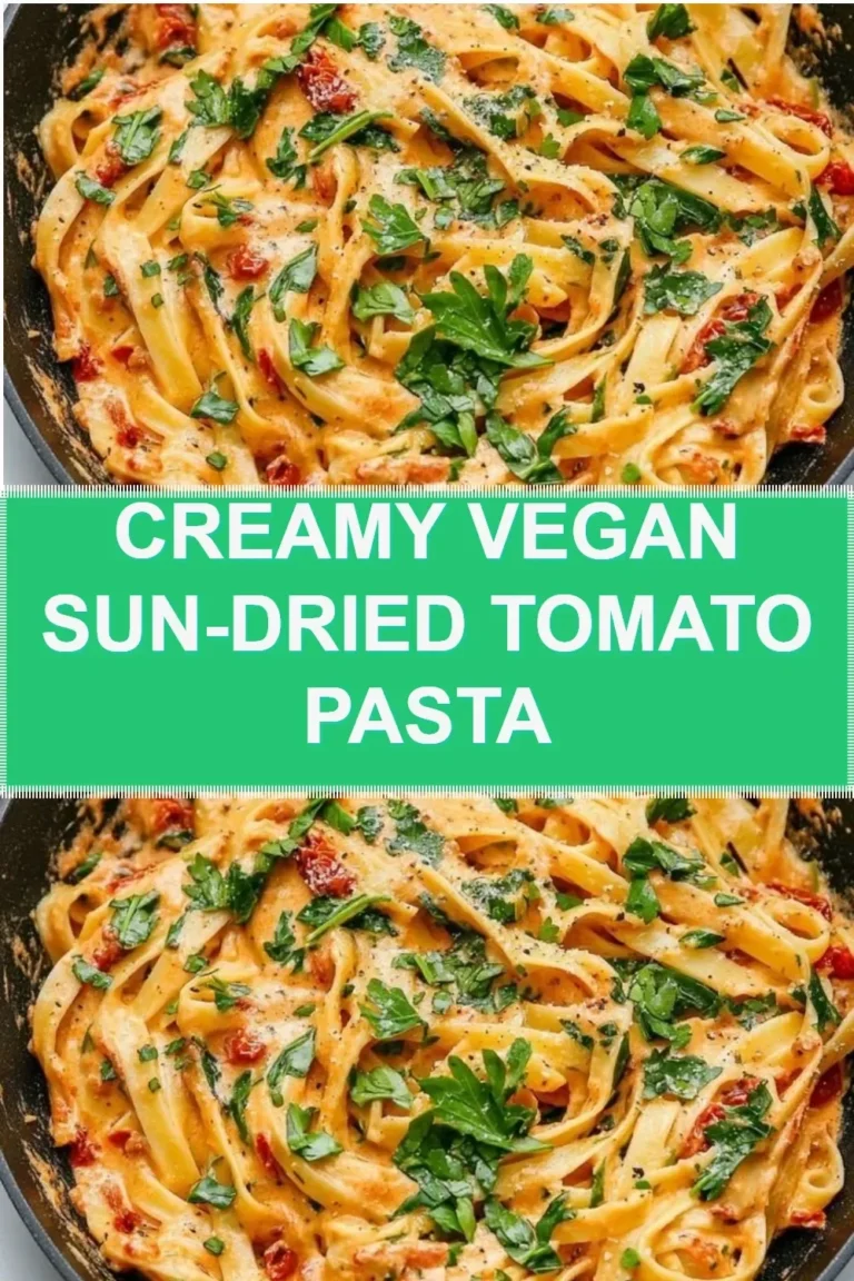Creamy vegan sun-dried tomato pasta dish served in a bowl