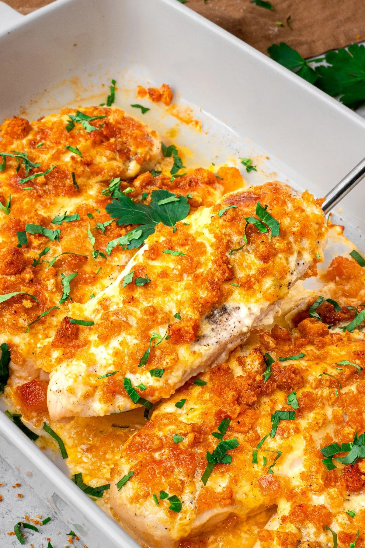 Delicious Crockpot Tuscan Chicken with vibrant herbs and creamy sauce