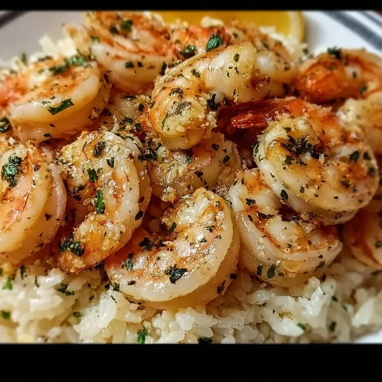 Easy shrimp rice recipe with creamy garlic butter for a quick meal