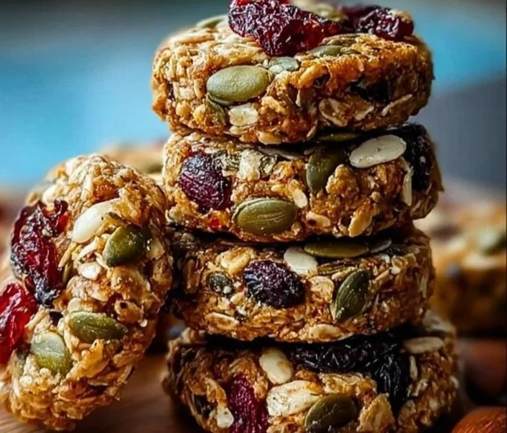Healthy nut and seed energy cookies for a nutritious snack option