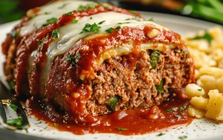 Italian Chicken Meatloaf served with fresh herbs and vegetables