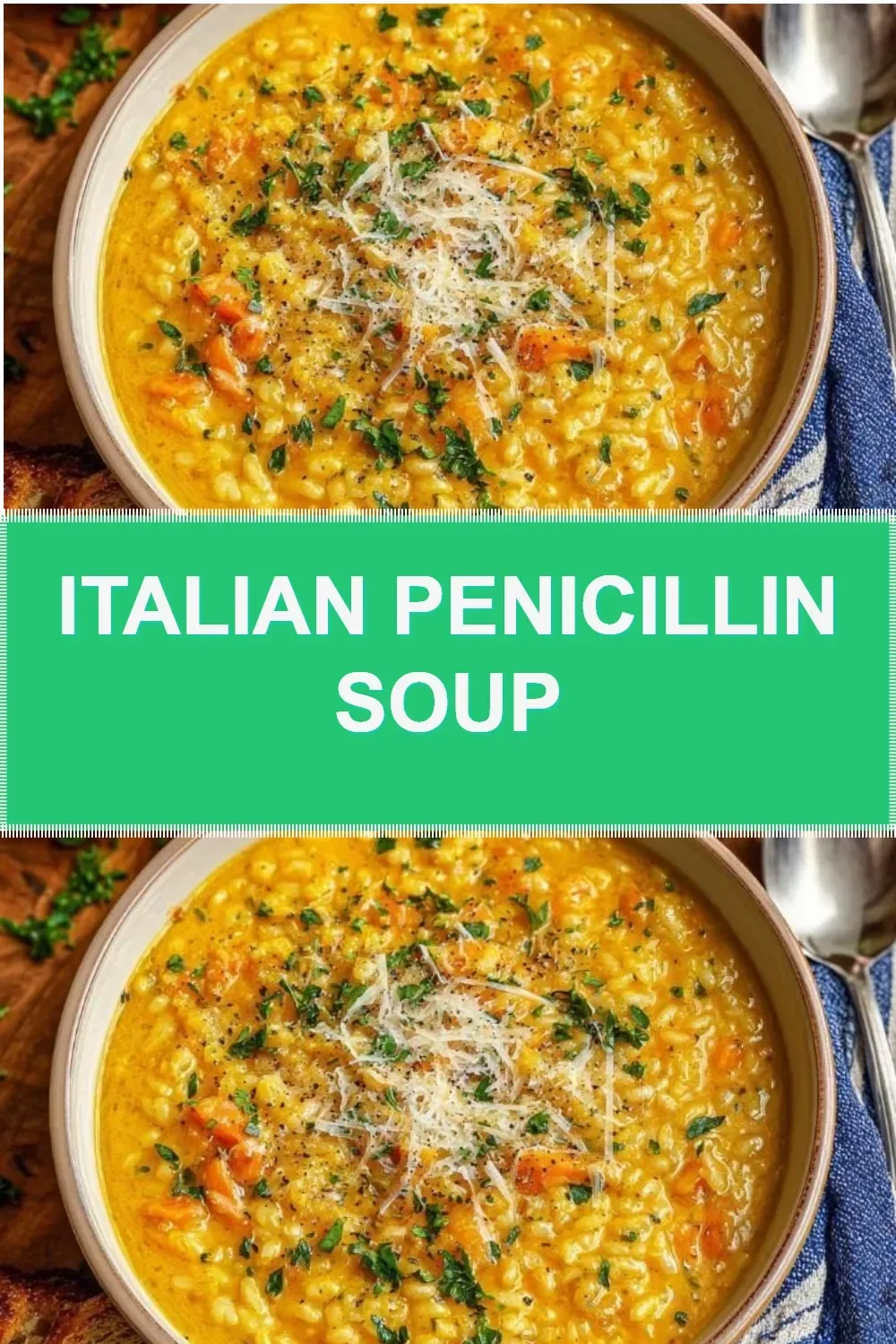 A steaming bowl of Italian Penicillin Soup, rich in flavor and nourishment.