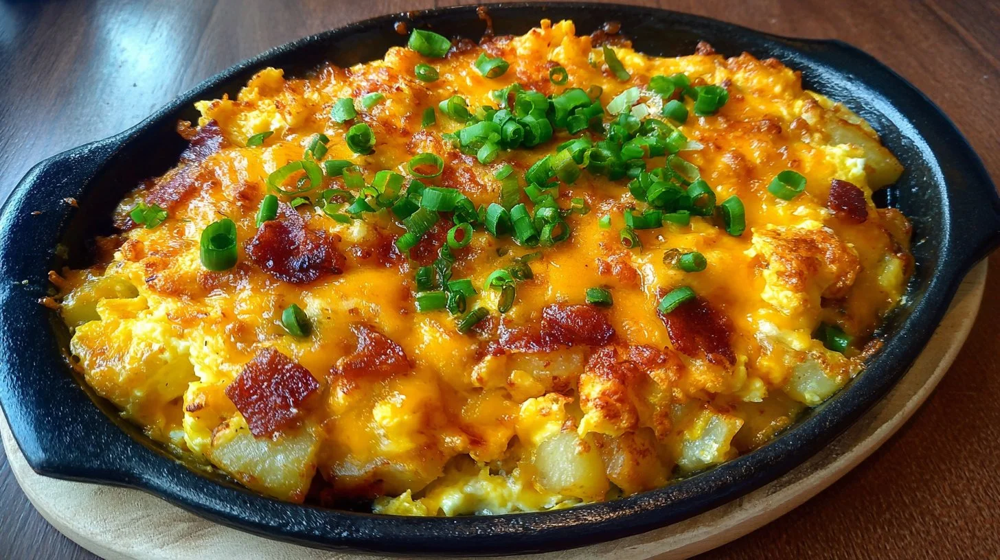 Cheesy Potato Egg Scramble Cheesy Potato Egg Scramble