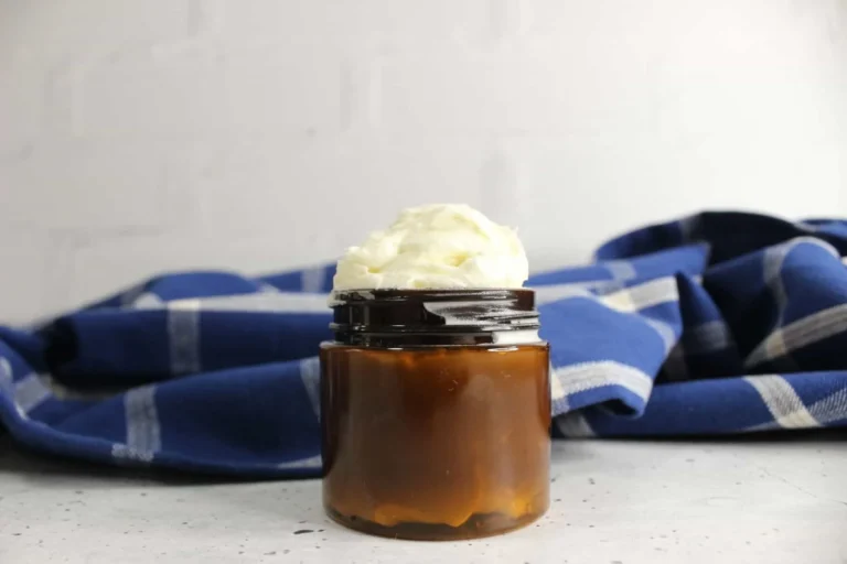 DIY tallow body butter in a jar with natural ingredients