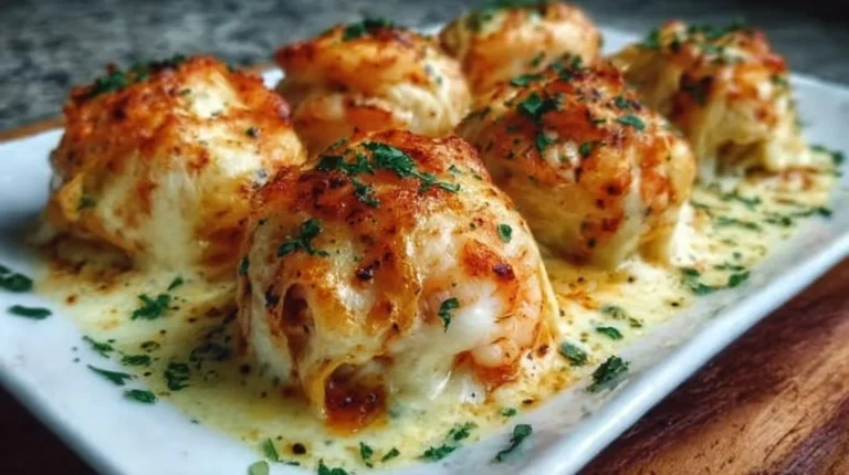 Gluten-free cheesy seafood tortilla bombs cooked and served on a plate