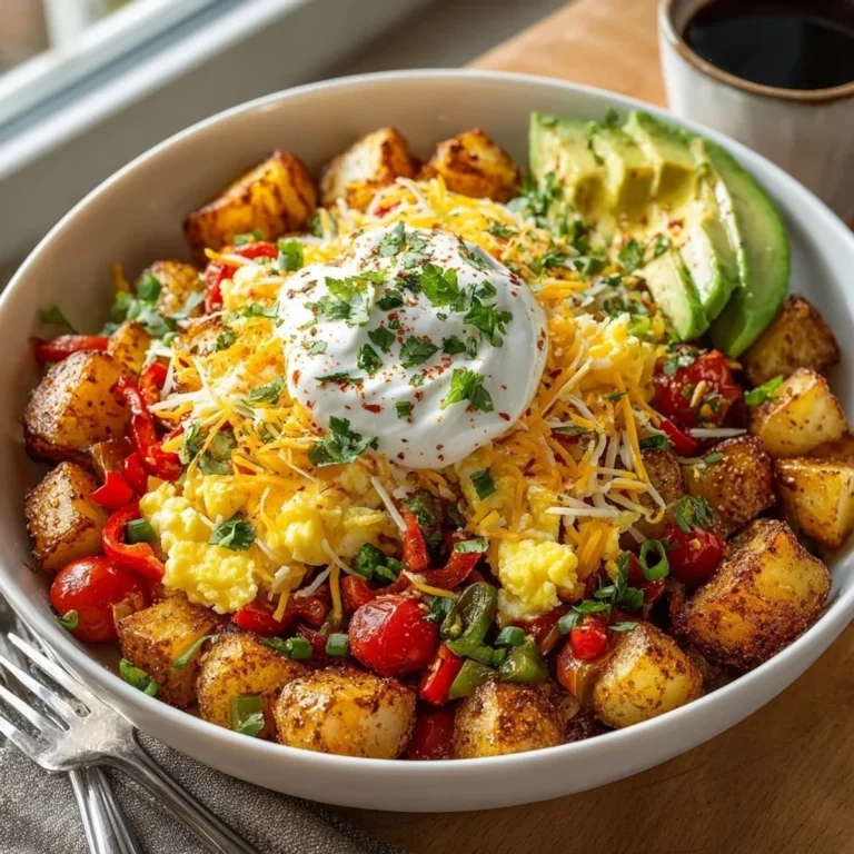 Delicious Southwest Spice Green Chile Bowl topped with fresh ingredients and spices.