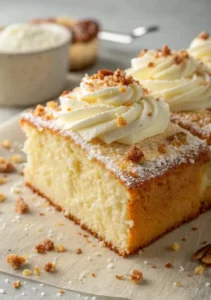 Deliciously moist butter cake, golden and tender, ready to be served