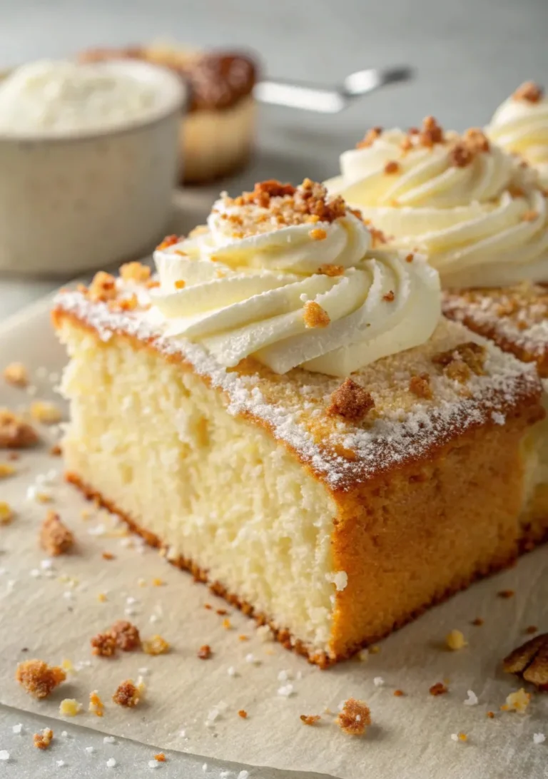 Deliciously moist butter cake, golden and tender, ready to be served