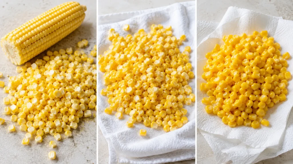 The Best Mexican Street Corn in a Cup Fresh corn kernels, thawed frozen corn, and drained canned corn prepared for cooking