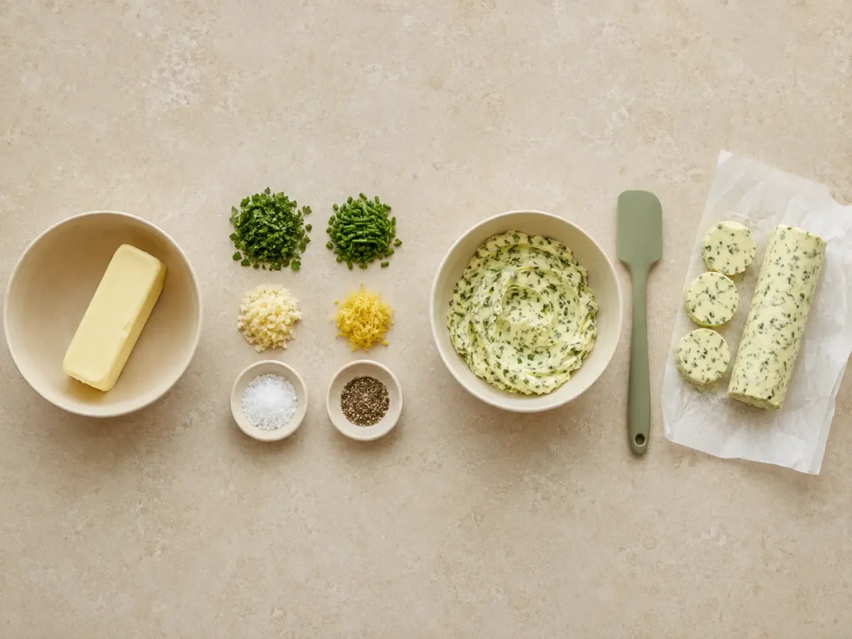 10 Compound Butter Recipes for Bread, Steak and Vegetables Softened butter mixed with herbs, shaped in parchment and sliced into coins.